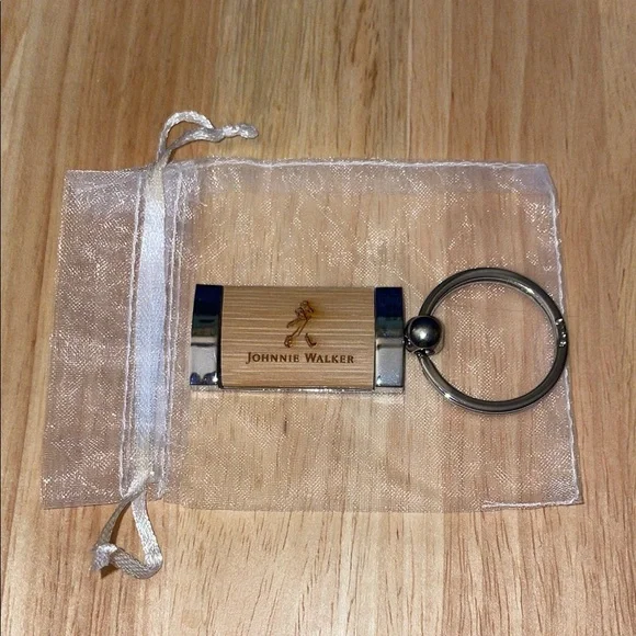 NIB Johnnie Walker Silver & Brown Keychain. - Picture 1 of 3